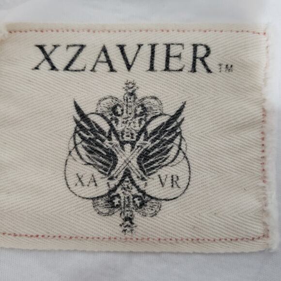 Rare Xzavier Men's SIZE M White Solid Cotton Tee Shirt Short Sleeve Round Hem - Picture 5 of 8